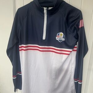 Titleist Navy White Red Ryder Cup 1/3 Zip Windbreaker